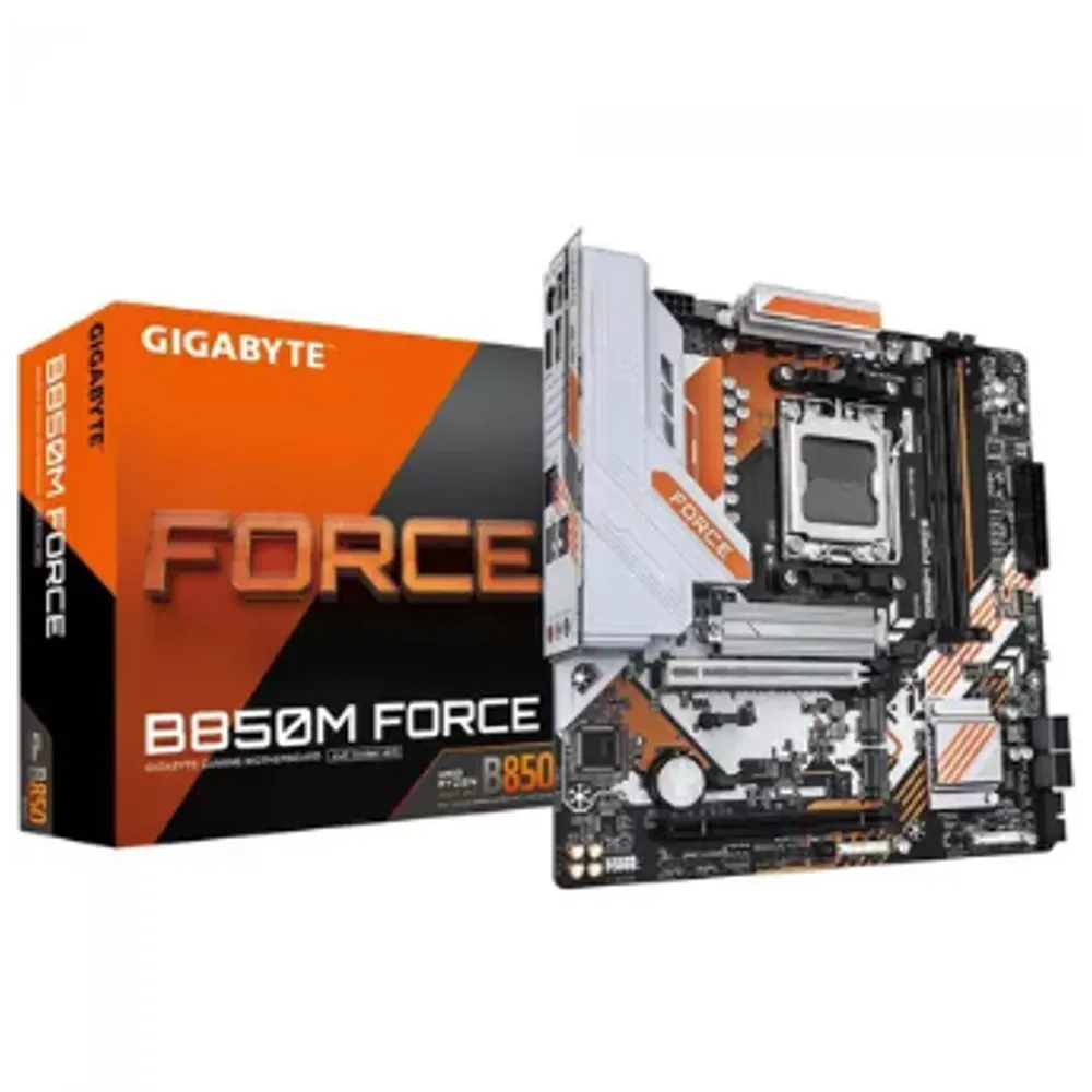 Placa Mãe Gigabyte B850M FORCE, Chipset B850, AMD AM5, mATX, DDR5