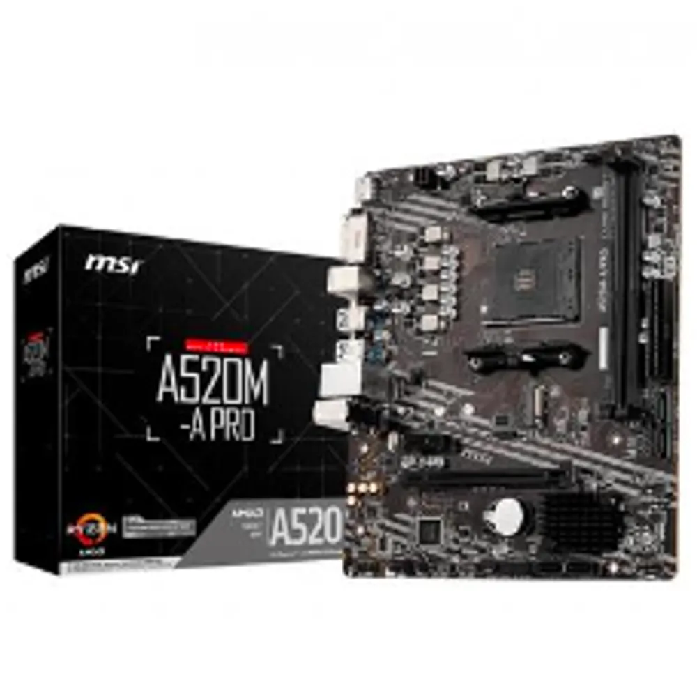 Placa Mãe MSI A520M-A PRO, AMD AM4, mATX, DDR4