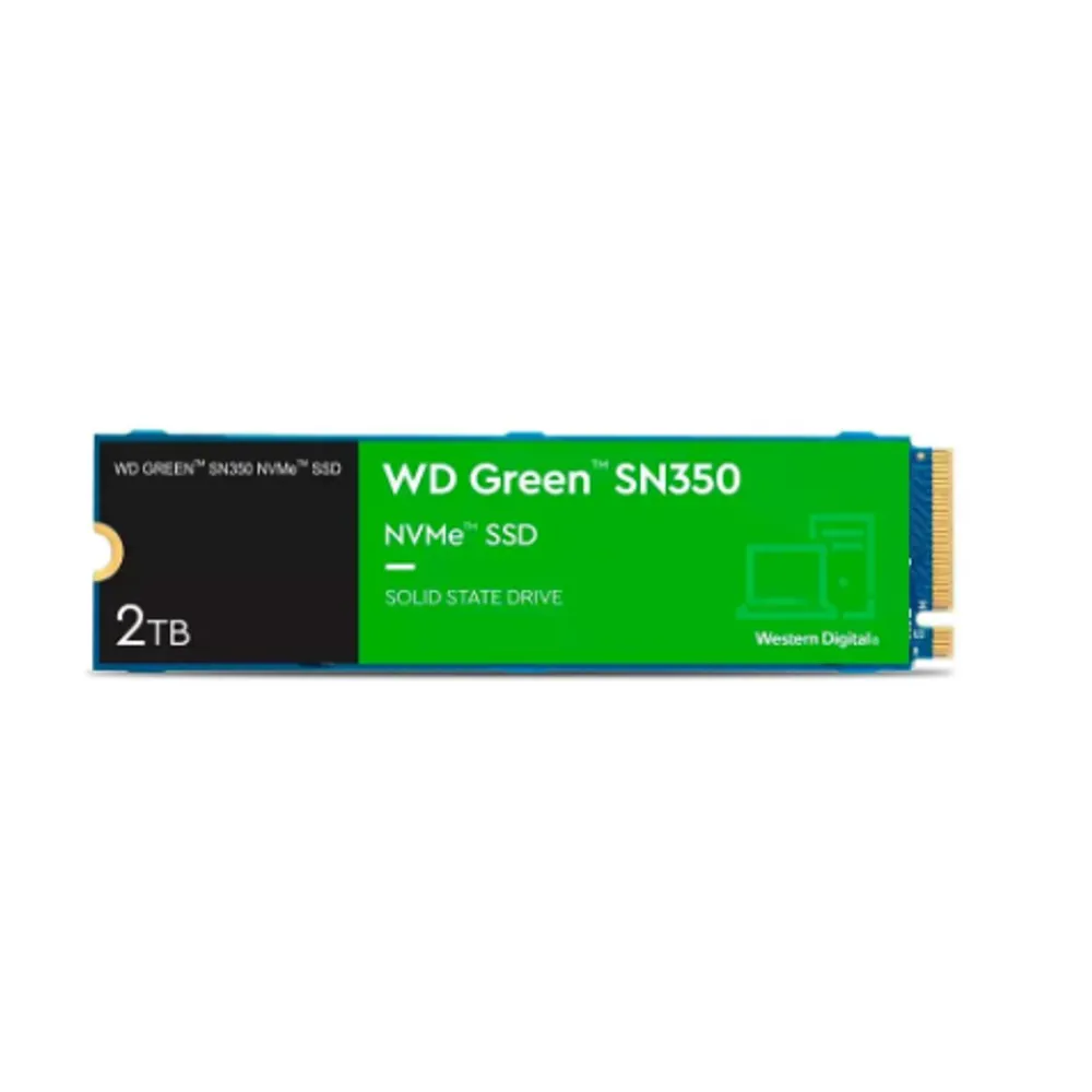 SSD SanDisk SN350, 2TB, M.2 2280, PCIe, NVMe, Leitura: 3200MB/s, Gravação: 900MB/s, Verde - WDS200T3G0C