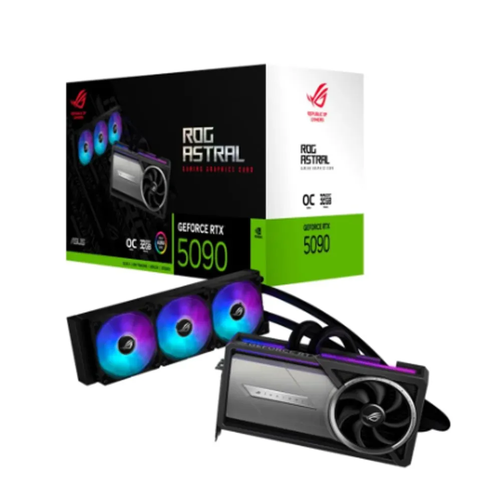 Placa de Vídeo ASUS RTX5090 ROG Astral LC Gaming OC NVIDIA GeForce, 32GB, GDDR7, G-Sync, Ray Tracing, DLSS 4, HDR - 90YV0LW2-M0NA00