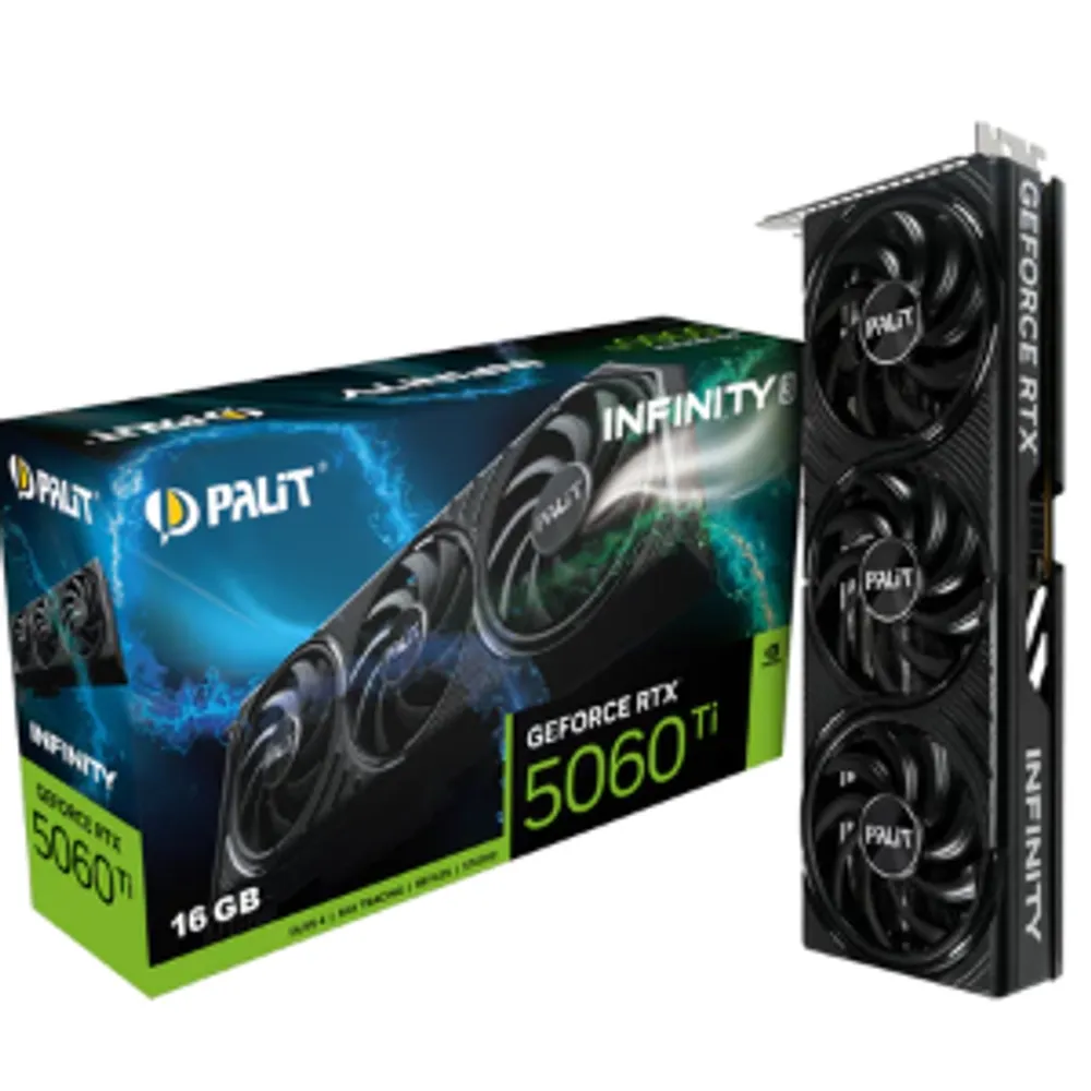 Placa de Video Palit GeForce RTX 5060 Ti Infinity 3, 16GB, GDDR7, 128-bit, NE7506T019T1-GB2061S