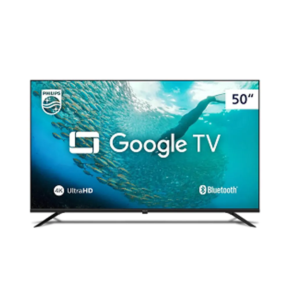 Smart TV Philips 50" 4K HDR 50PUG7019/78, Google TV, Comando de Voz