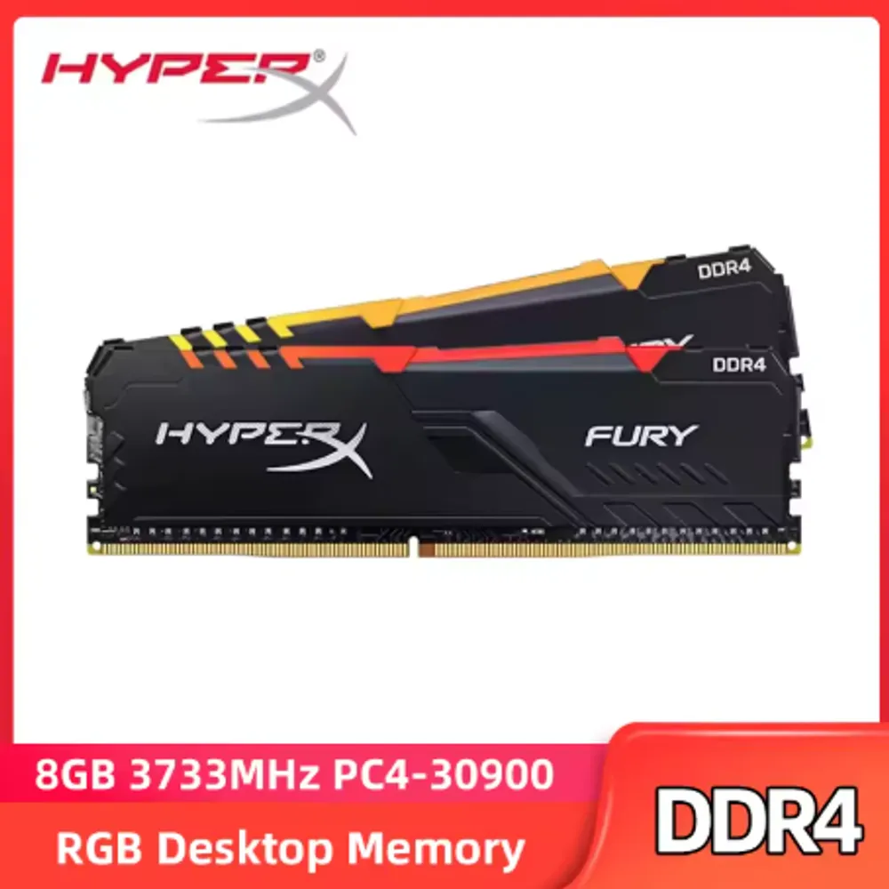 Memória Hyperx Fury 8GB 3733mhz RGB Cl19 DDR4 LINK 9834