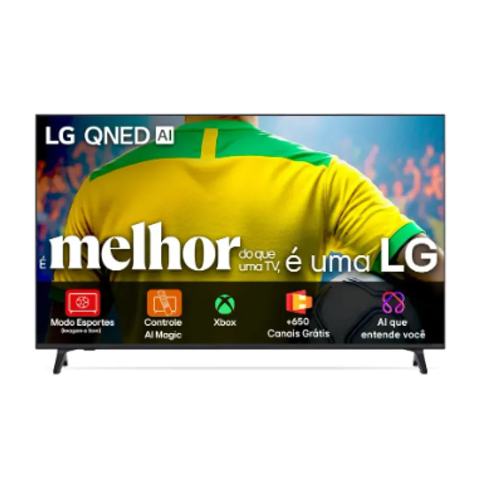 Smart TV 4K 65" LG QNED73 Portal de Games Processador AI α7 Ger8 4K Super Upscaling Google Cast Integrado Controle AI Magic WebOS 25 Modo Esportes Alerta de Esportes