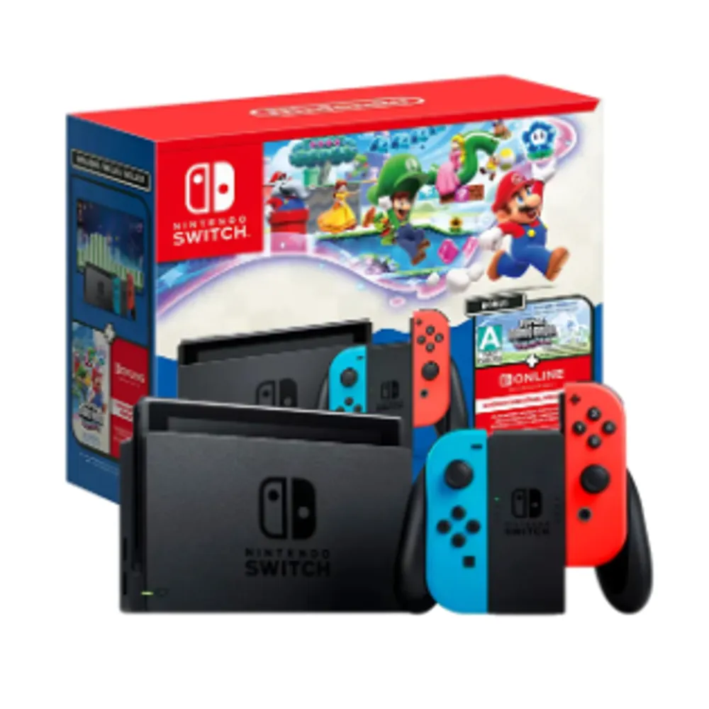 Console Nintendo Switch V2 32gb Mario Bros Wonder 3 Meses Preto