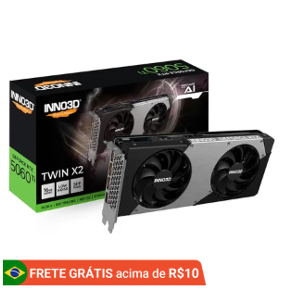 Placa de Vídeo Gpu Inno3d Geforce Rtx 5060 Ti 16gb 128bits Gddr7 X2 N506t2-16d7-191073n
