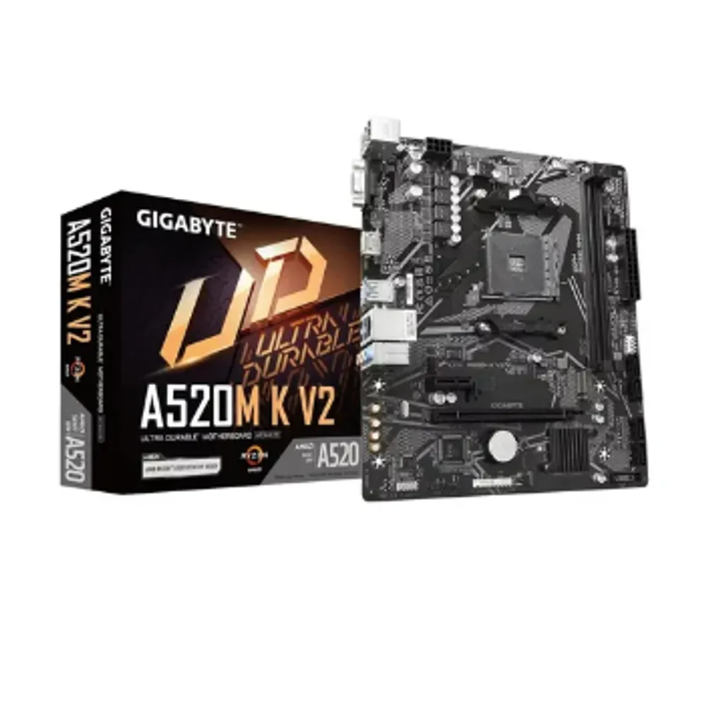 Placa Mãe A520M K V2 AMD AM4 MATX DDR4 Gigabyte Cor Preto