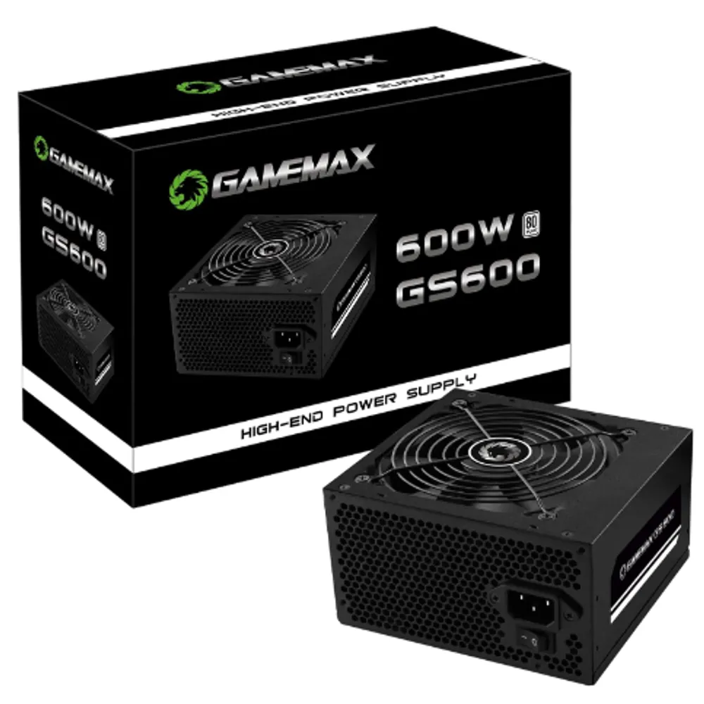 Fonte Gamemax Gs600 600w 80 Plus White Pfc Ativo Preta