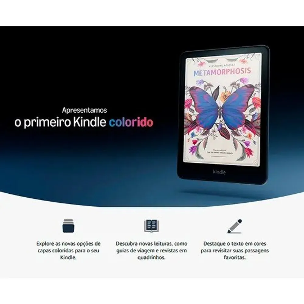 Amazon Kindle Colorsoft Signature Edition com Tela 7,05" Antirreflexo, Bluetooth, 32 GB, Preto