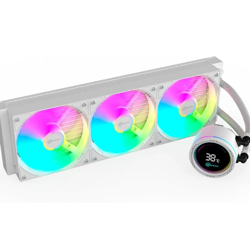 Water Cooler Gamer Kalkan Alpha 360 ARGB com display Branco KLK00049