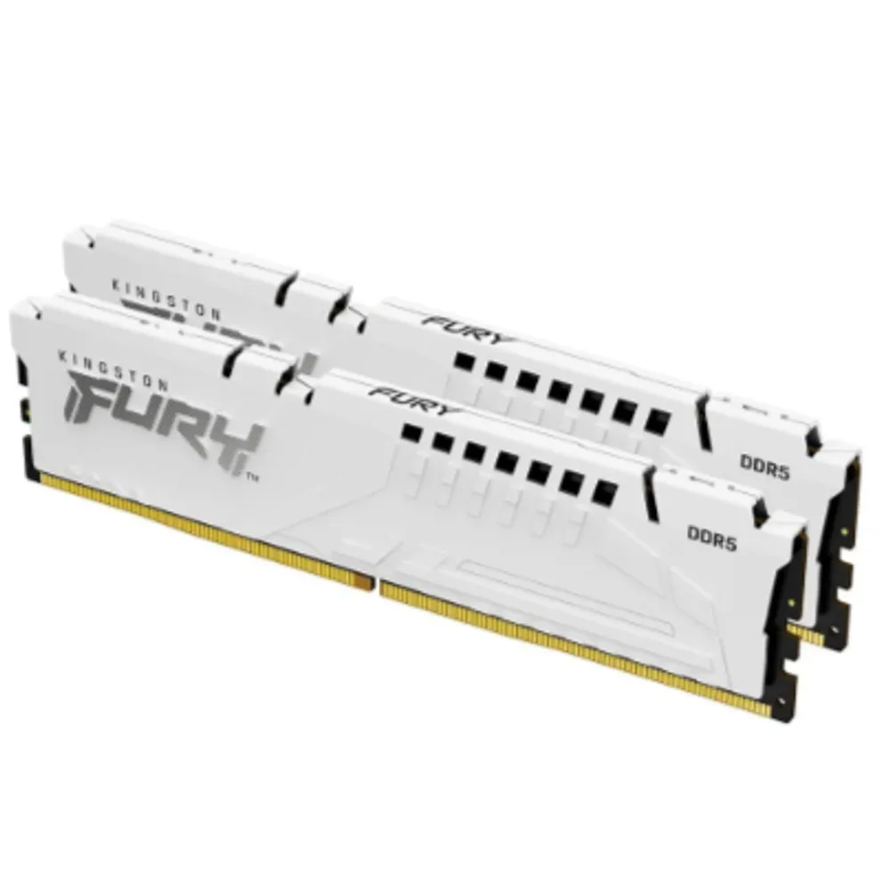 Memória RAM Kingston Fury Beast Expo, 64GB (2X32GB), 6400MT/s DDR5, DIMM, CL32, Branco - KF564C32BWEK2-64
