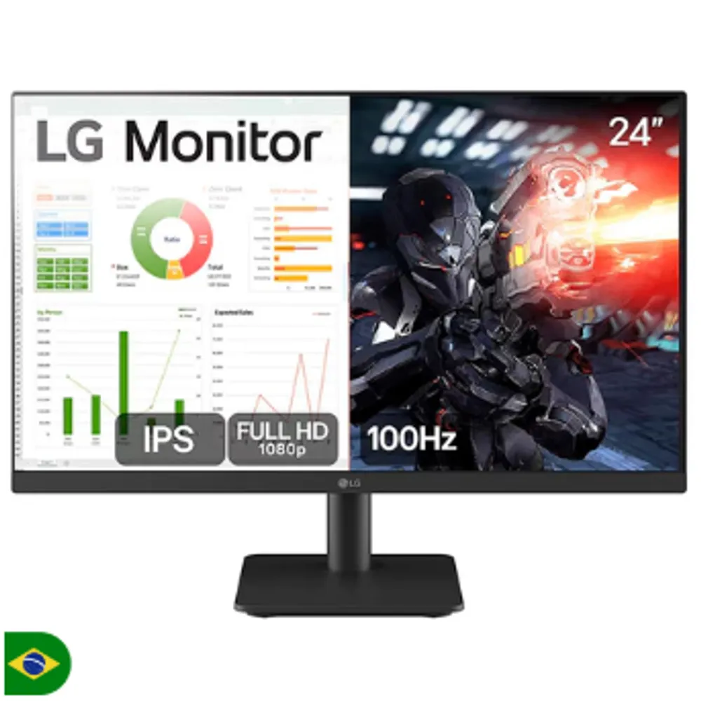 Monitor Gamer LG 24 Full HD 100Hz 5ms HDMI IPS - 24MS500-B