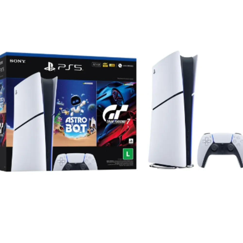 Console Sony PlayStation 5, SSD 825GB, Controle Sem Fio DualSense + 2 Jogos Digitais, Edição Digital