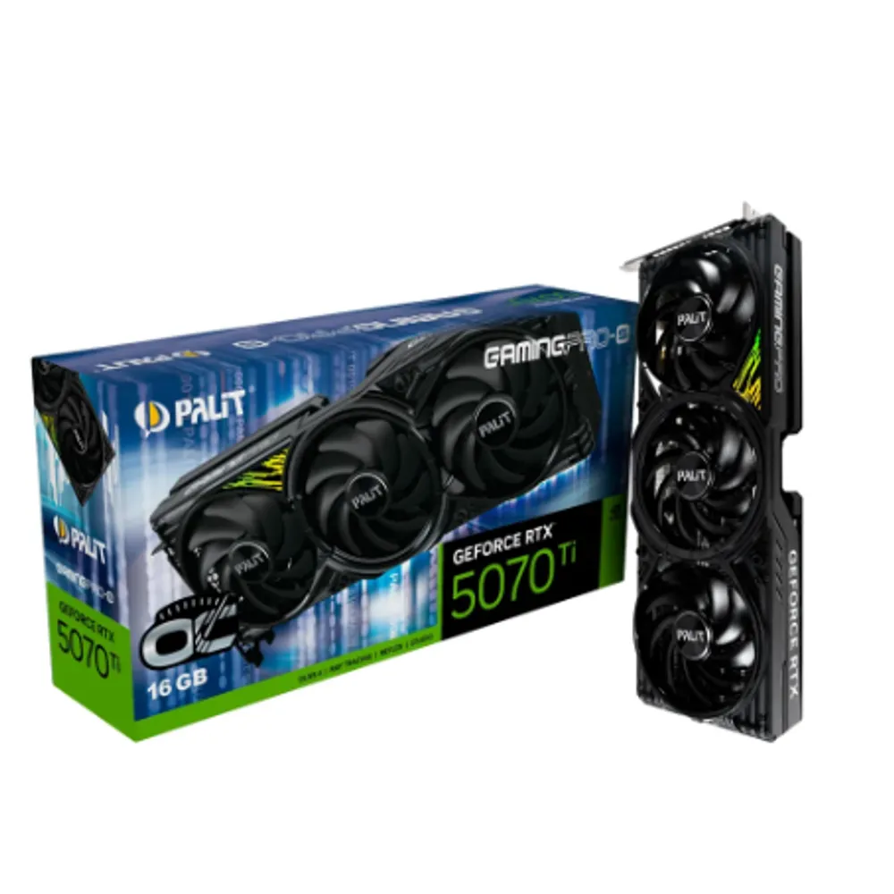 Placa de Video Palit GeForce RTX 5070 Ti 16GB GamingPro-S OC GDDR7 256bits - NE7507TS19T2-GB2031U
