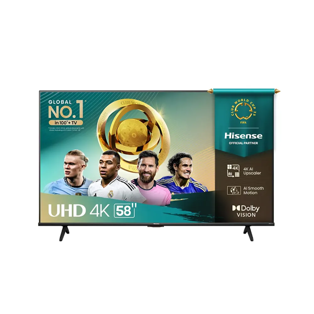 Hisense Smart TV 4K 58 Polegadas 58A6NV com Dolby Vision, HDR10, HLG, Dolby Gaming, Film Maker, DTS Virtual X, Compatibilidade Alexa e Google Home