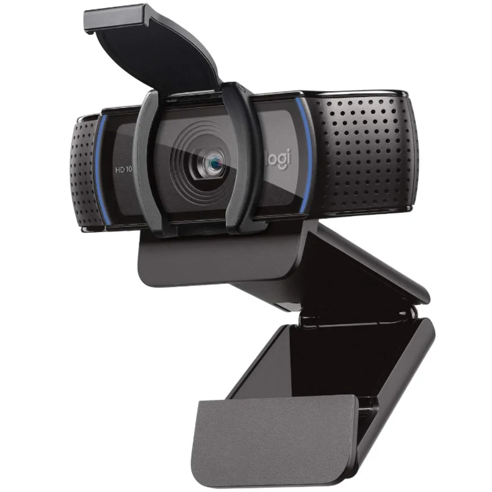 Webcam Full HD Logitech C920s 1080p/30fps com Microfone Embutido e Tampa de Privacidade para Zoom/Teams/Meet ou até Criação de conteúdo - Preto | Chamada de vídeo 30fps, áudio estéreo claro, correção de luz, funciona com Skype, Zoom, FaceTime, Hangouts, PC, Mac, laptop