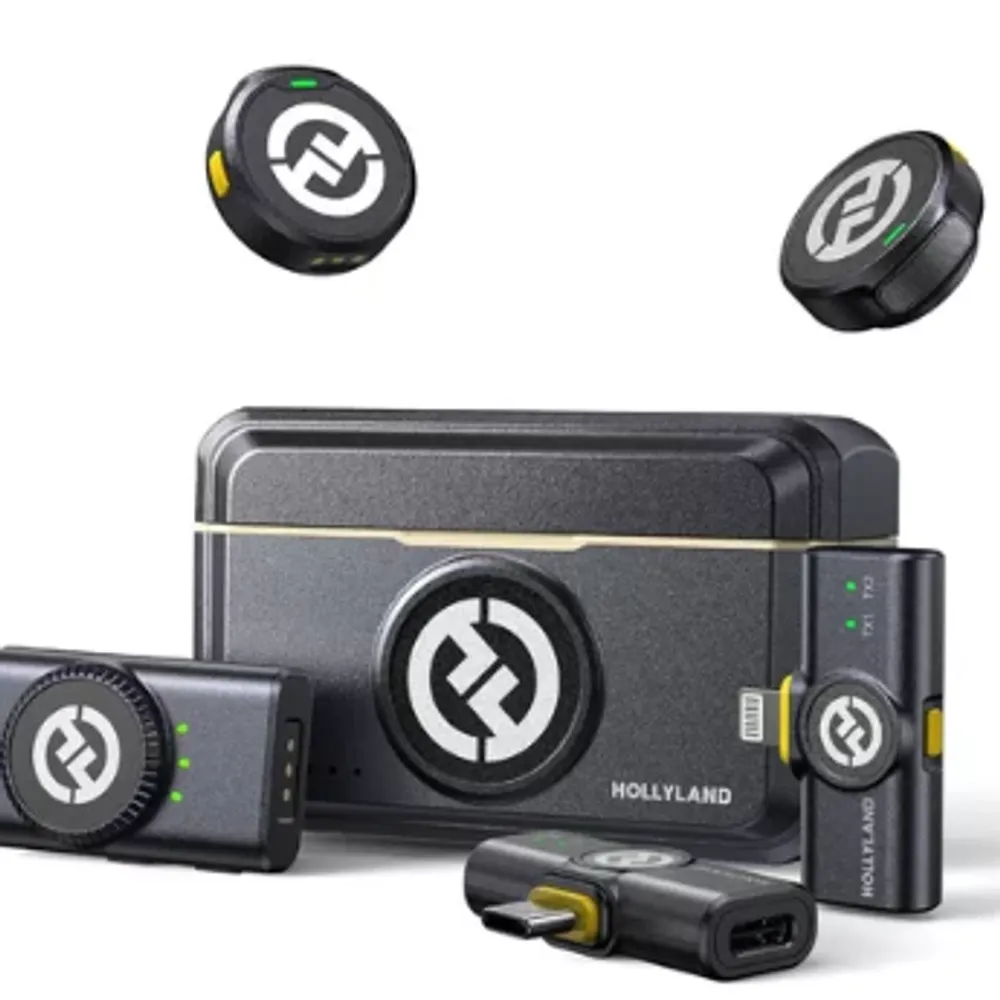 Microfone Lapela Bluetooth sem fio Hollyland Lark M2 Versão Lighting USB-C Câmera Combo Duo Original