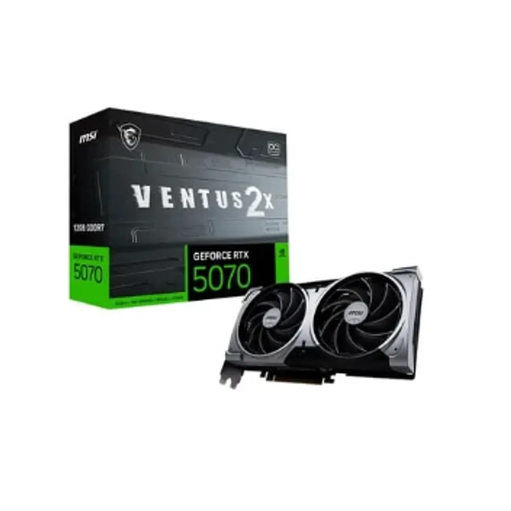 Placa de Vídeo MSI GeForce RTX 5070 12G VENTUS 2X OC,12 GB GDDR7, 28Gbps, NVIDIA GeForce RTX 5070- G5070-12V2C