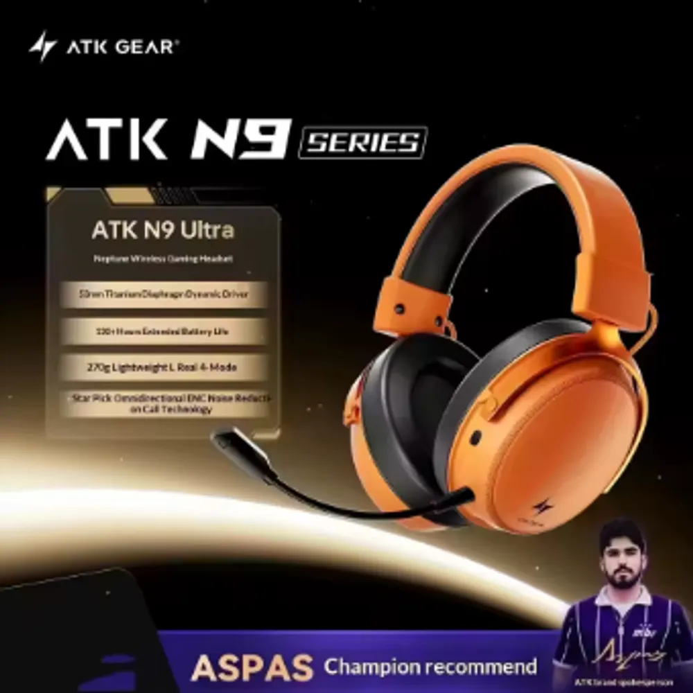 ATK N9 2.4GHz Wireless Gaming Headset with Mic for PS5 PS4 PC Mac Playstation Bluetooth Gaming headphone with Microphone