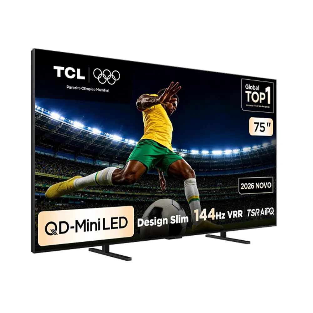 Smart TV TCL 75 Polegadas QLED Mini LED 4K A400M WiFi Bluetooth Google TV HDR10+ 144 Hz VRR 75A400M