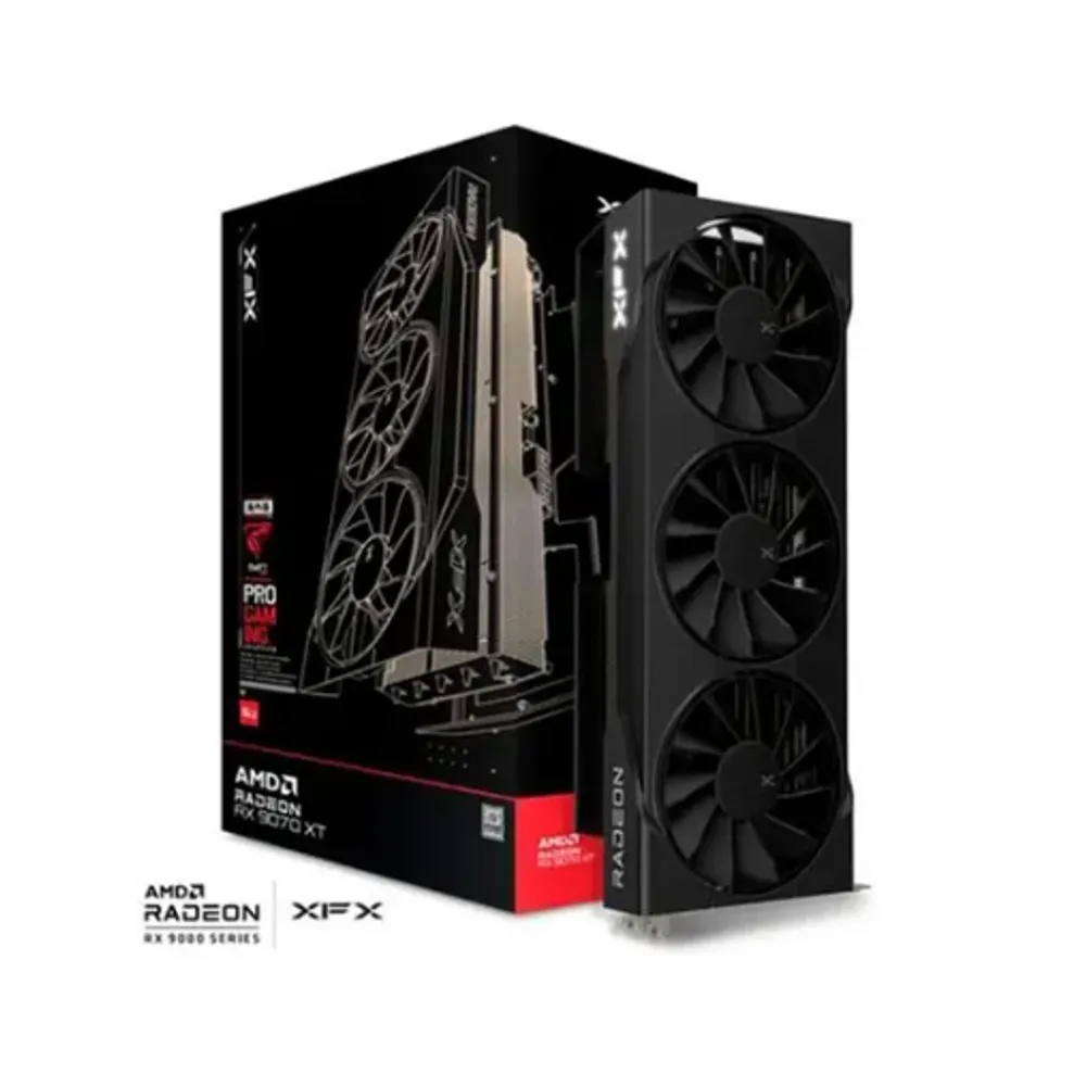 Placa de Vídeo XFX Swift RX 9070 XT TRIPLE FAN GAMING EDITION WITH AMD Radeon, 16GB, GDDR6, HDMI 3xDP, RDNA 4 - RX-97TSWF3B9