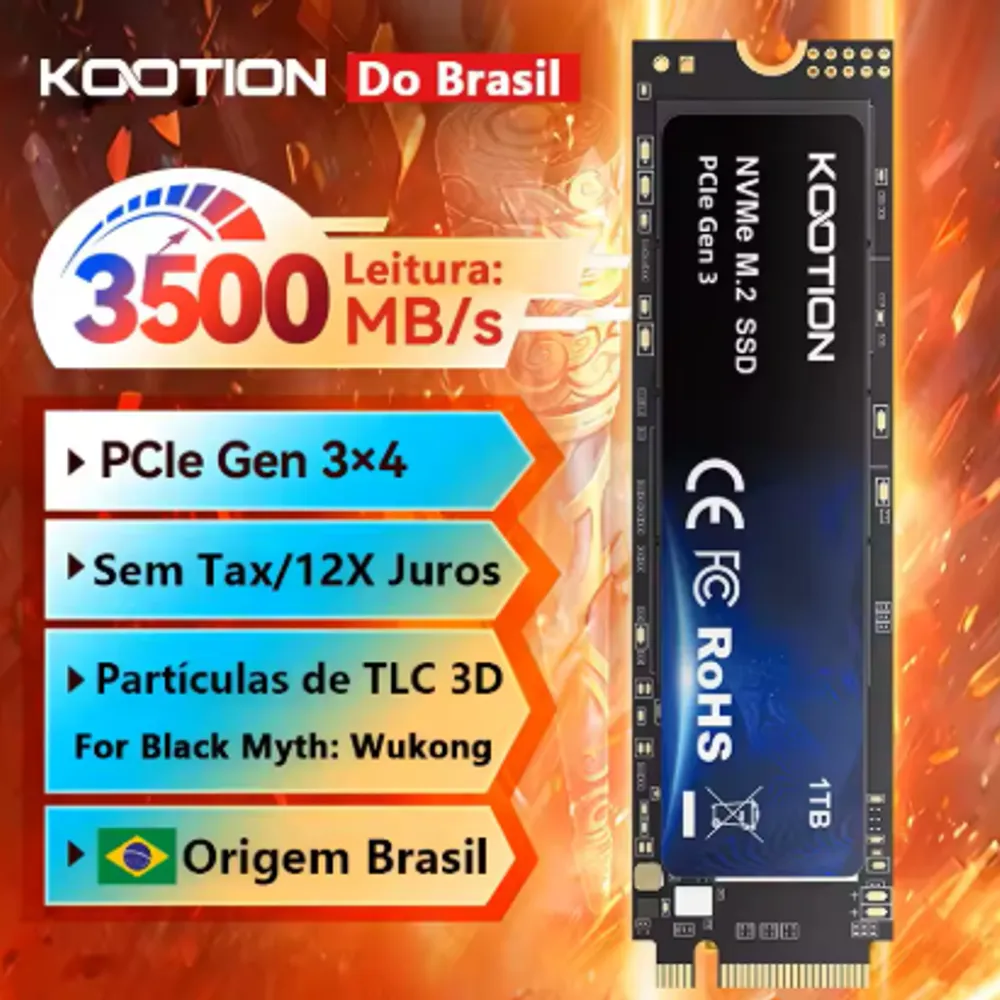 SSD Nvme Kootion 1TB 3500mb/s GEN3  link 1736 (BR)