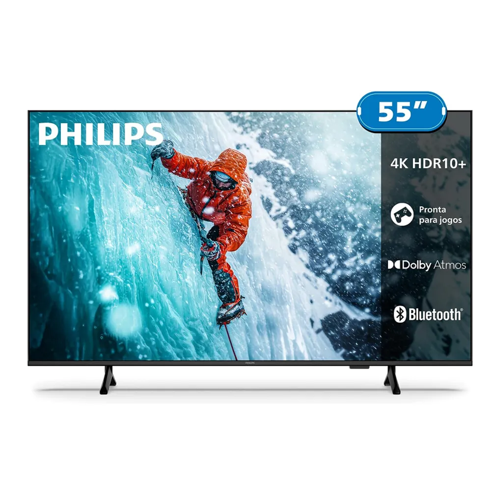 Smart TV PHILIPS 55" 4K 55PUG7300 | Comando de Voz, Bluetooth, HDR, Dolby Atmos, HDMI, USB, Wi-Fi