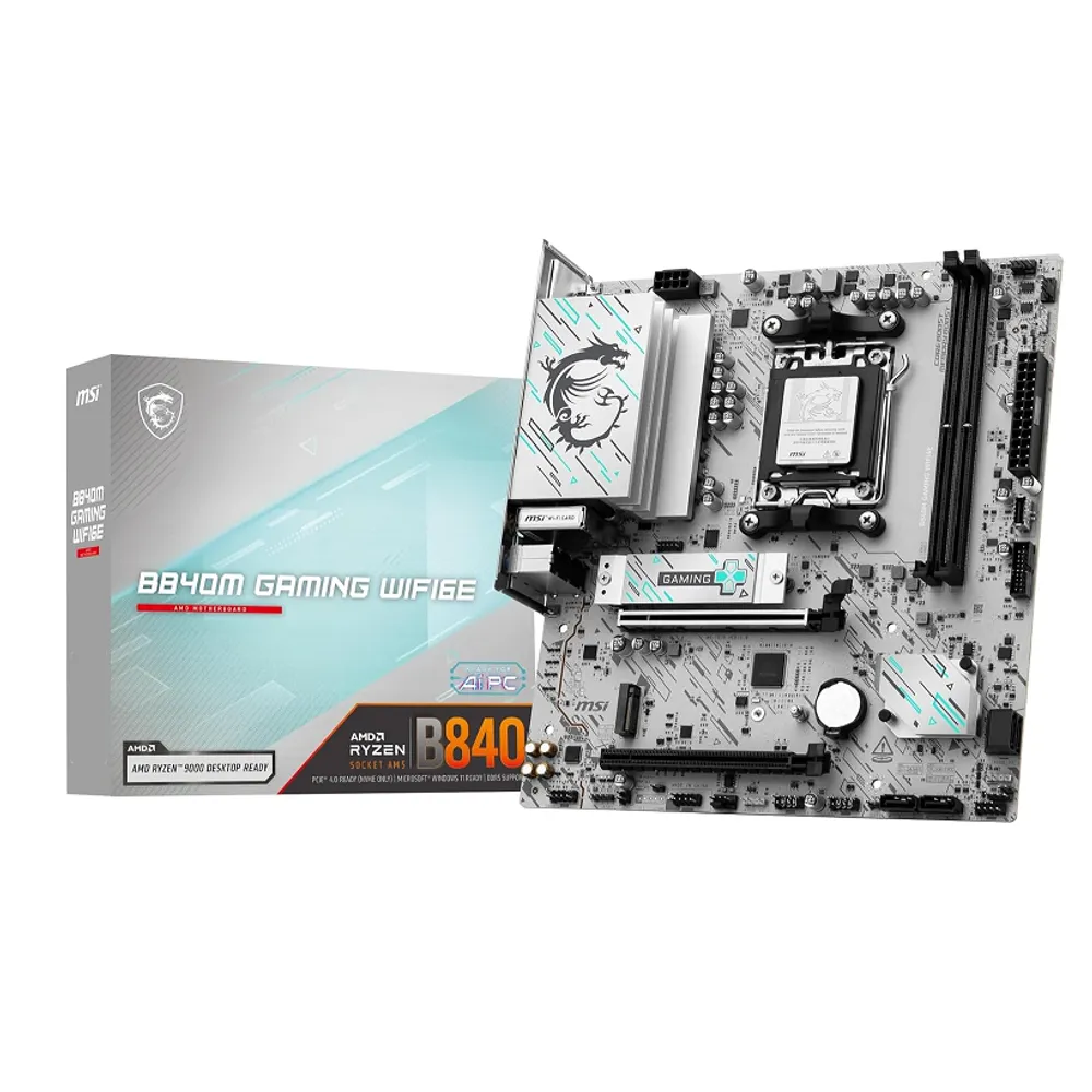 Placa Mãe MSI B840M GAMING WIFI6E (AM5/2xDDR5/HDMI/DisplayPort/M.2/USB 3.2)