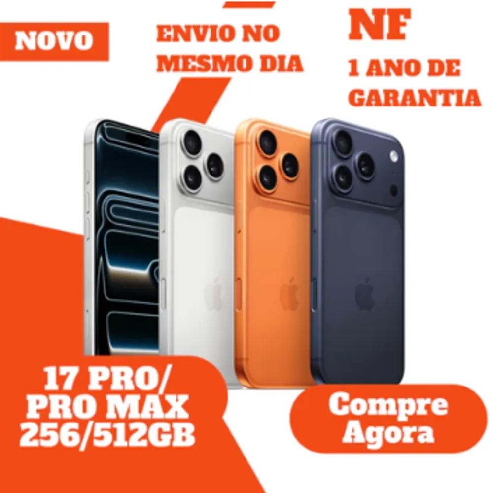 LANÇAMENTO • iPhone 17 Pro / 17 Pro 256GB • Novo Original NF Lacrado - Cosmic Orange