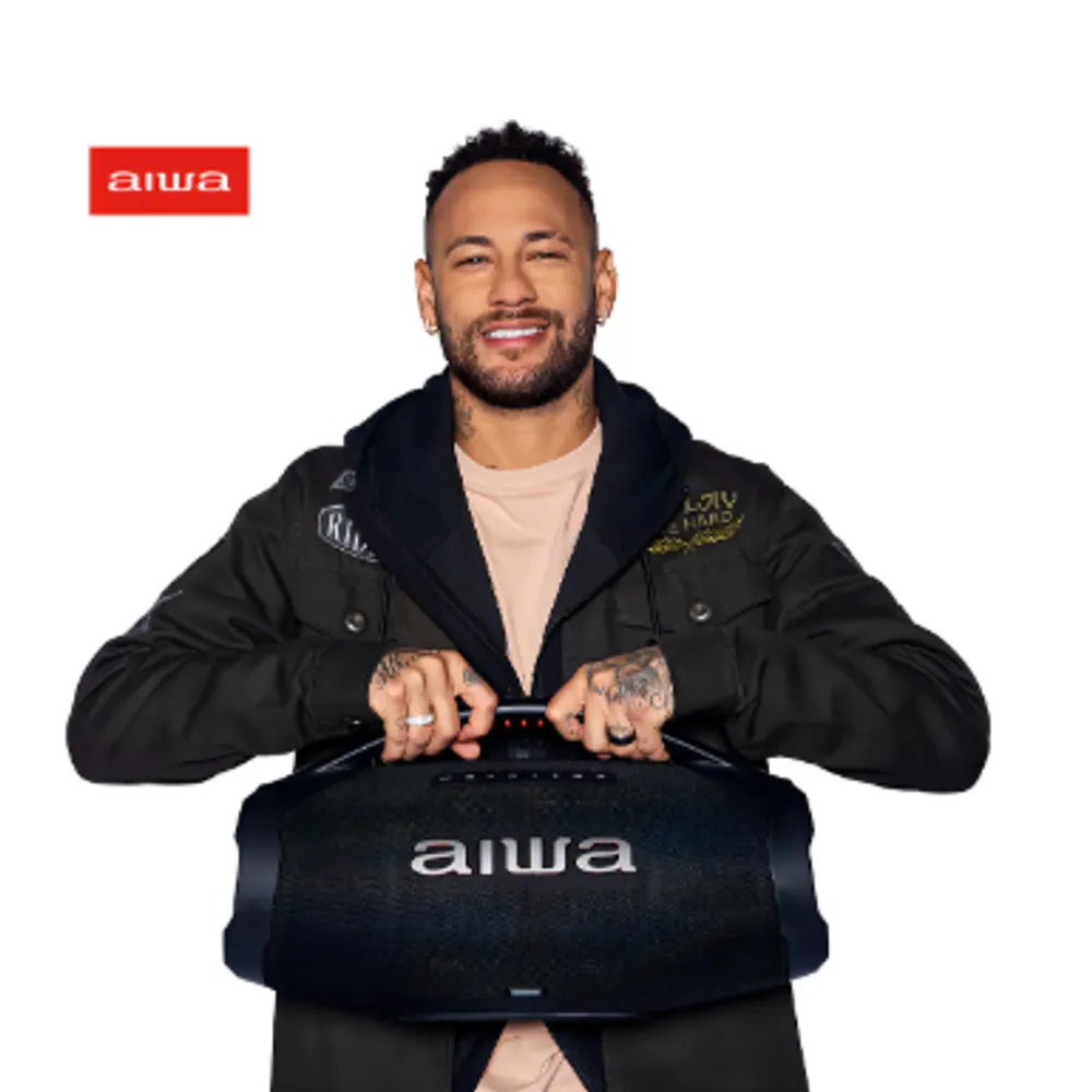 Caixa De Som Boombox Aiwa AWS-BBS-01B 200w IP66 30hs De Bateria