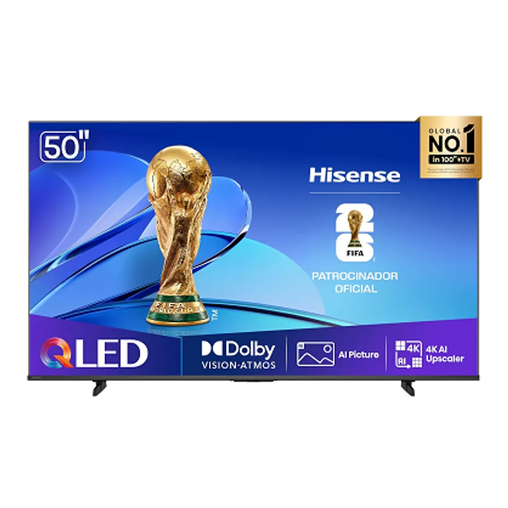 Hisense Smart TV UHD 4K QLED 50" Polegadas 50Q6QV com HDR10+, Dolby Atmos, Sports Mode, Game Mode Plus e Compatível com Alexa