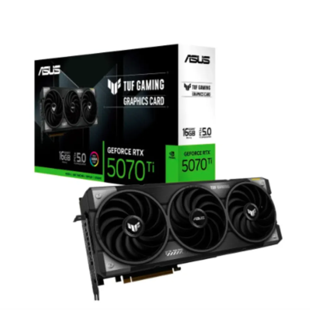 Placa de Vídeo Asus TUF-RTX 5070 TI 16G GAMING NVIDIA Geforce, 16GB, GDDR7, 256bits, Triple Fan, DLSS 4, Ray Tracing - 90YV0MD1-M0NA00
