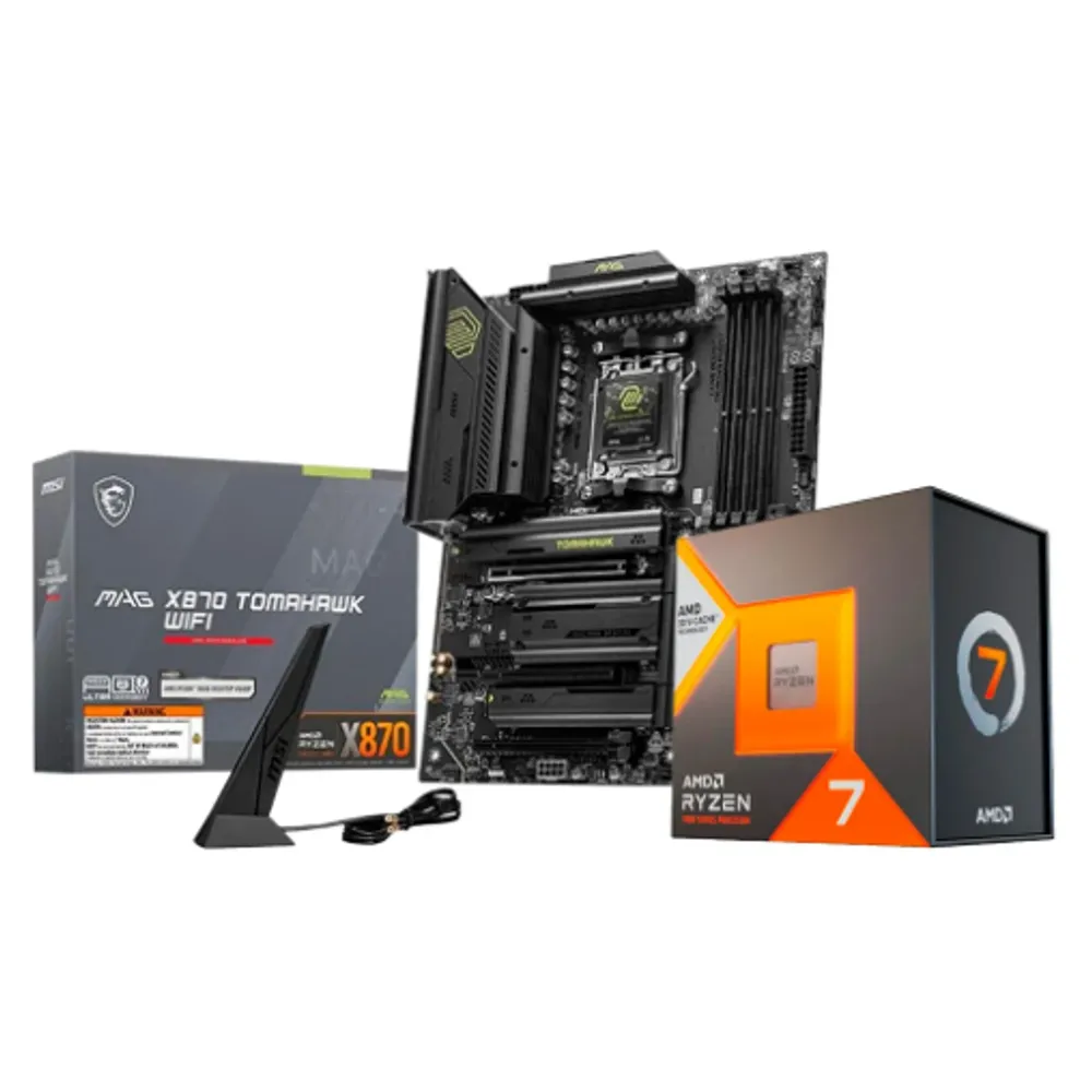 Processador AMD Ryzen 7 7800X3D + Placa-Mâe MSI MAG X870 Tomahawk WiFi