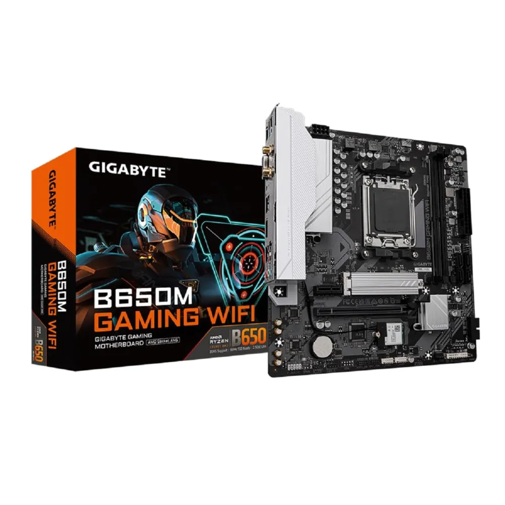 Placa Mãe Gigabyte B650M GAMING WIFI (AM5/2xDDR5/HDMI/VGA/USB 3.2/M.2)
