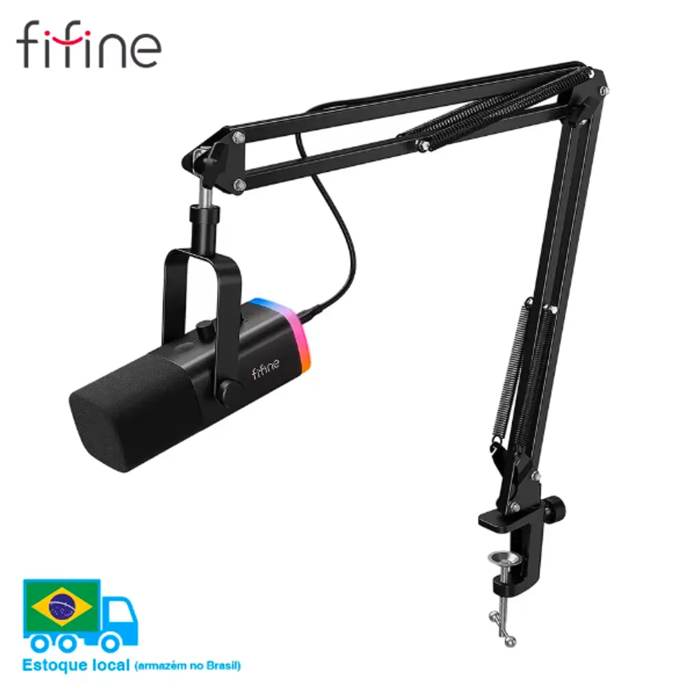 FIFINE-Kit de Microfone XLR Dinâmico com Braço Articulado link 0329 (BR)