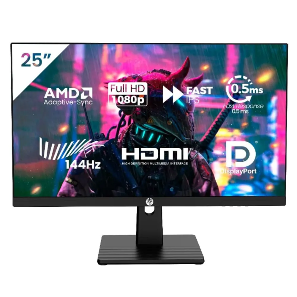 Haiz Monitor Gamer 25'' 144hz 0.5ms 1920x1080 Adaptative Sync FHD HDMI/DP IPS VESA