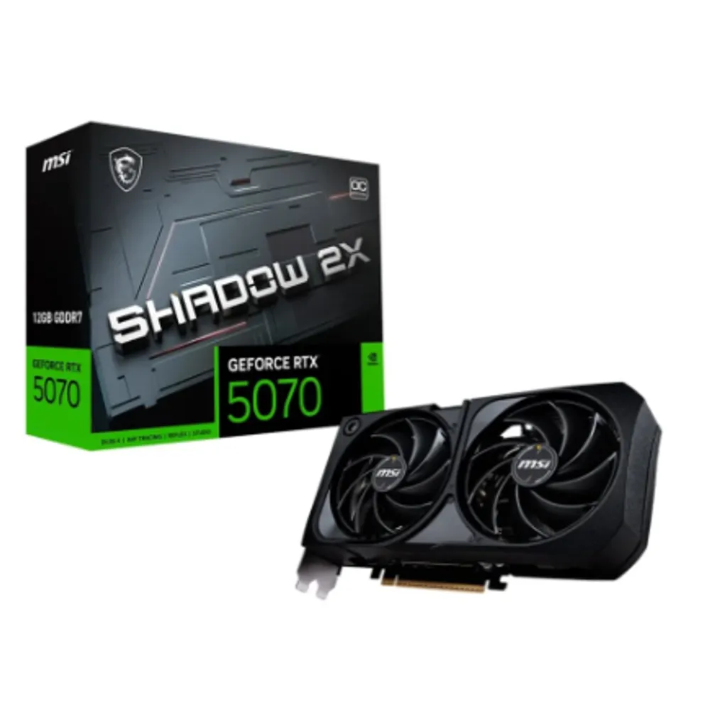 Placa de Vídeo MSI RTX 5070 12G Shadow 2x OC Nvdia Geforce, 12GB, GDDR7, OpenGL 4.6, G-SYNC - G5070-12S2C