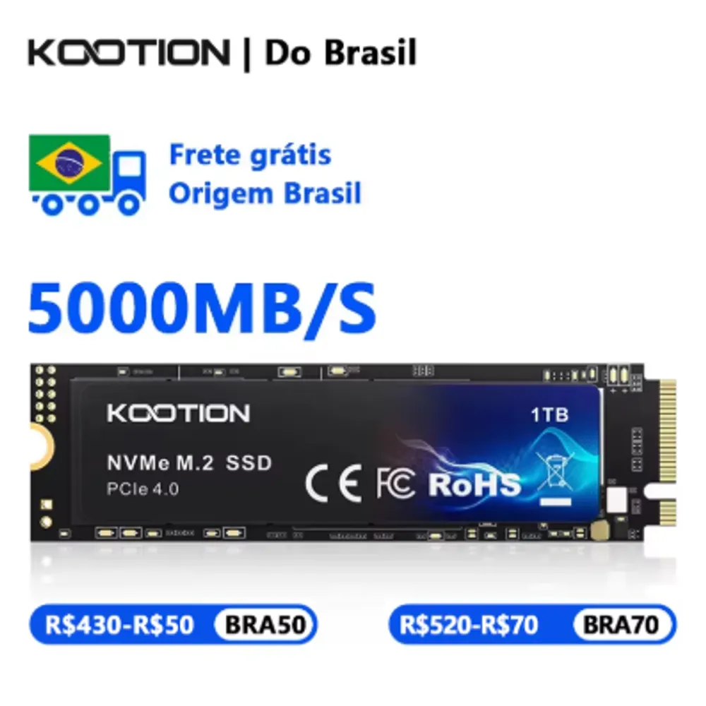 SSD NVMe Kootion x16 2TB GEN4 5000mbs (BR)