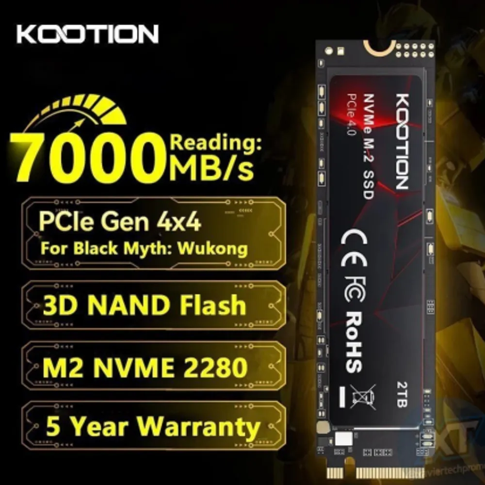 SSD 1TB NVME Kootion M2 7000MB/s PCIE 4.0X4 link 5104 (BR)