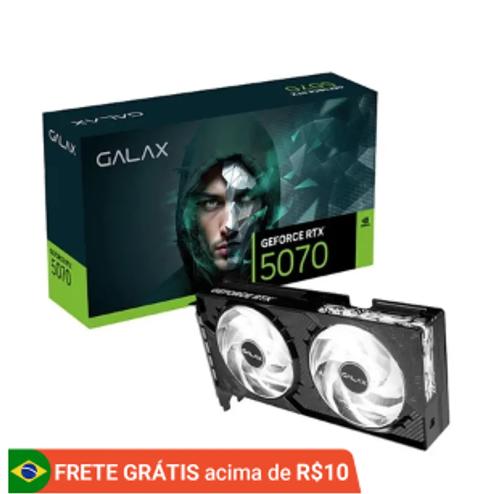 Placa de Vídeo NVIDIA GeForce Galax RTX 5070 1 Click OC 2X 12GB - 192 Bits - HDMI/3X Displayport - 57NON7MDBROC