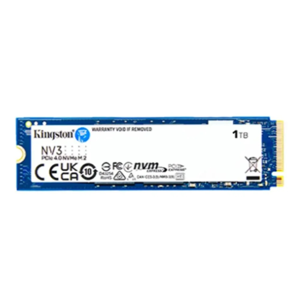SSD Kingston NV3, 1 TB, M.2 2280, PCIe 4.0 x4, NVMe, Leitura: 6000 MB/s, Gravação: 4000 MB/s, Azul - SNV3S/1000G