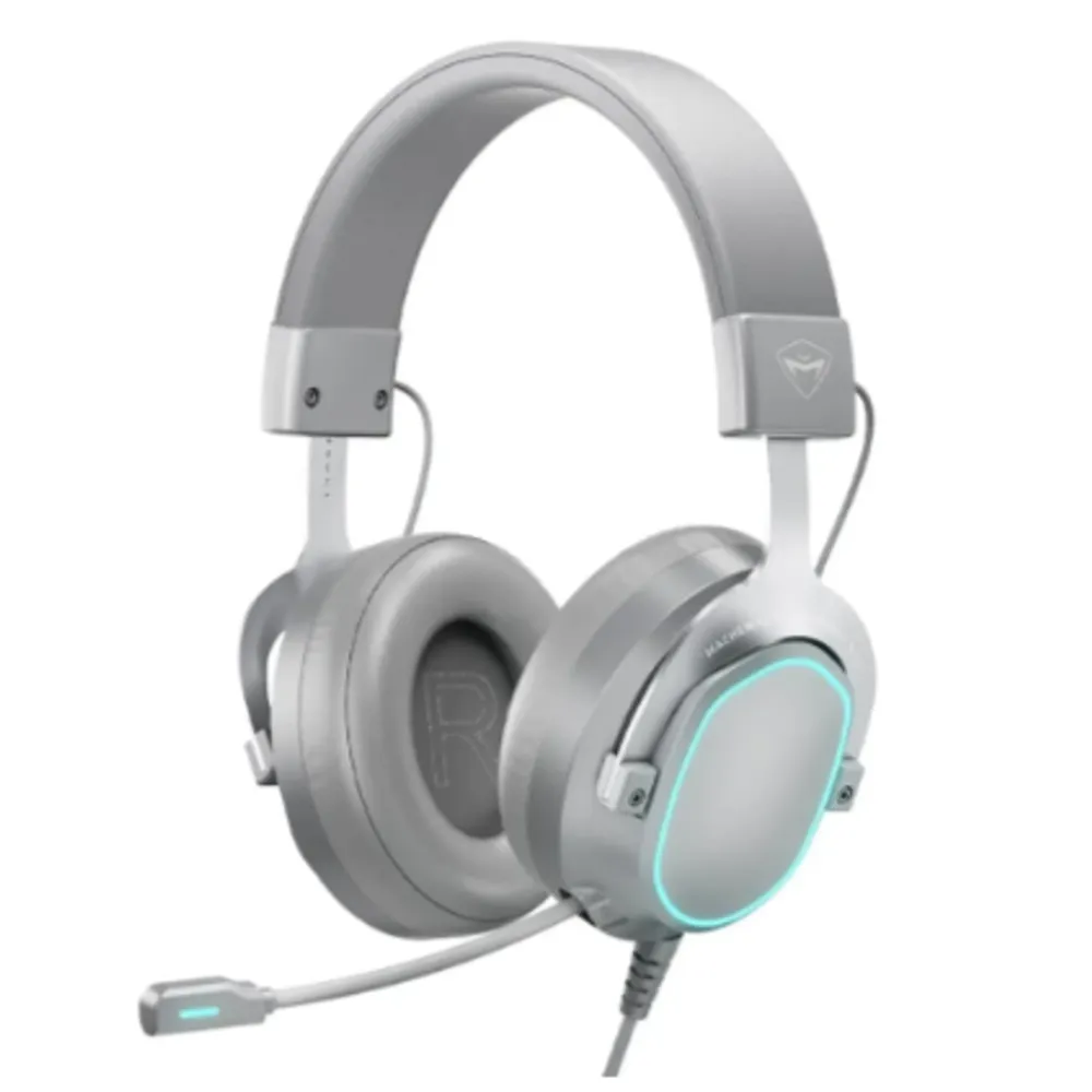 Headset Gamer Machenike GX30 com Drivers Duplos 50mm+13mm, Som Surround 7.1 2ª Geração, Unidade Estéreo Personalizada, Microfone Retrátil Omnidirecional, Cinza - JJ02G1001