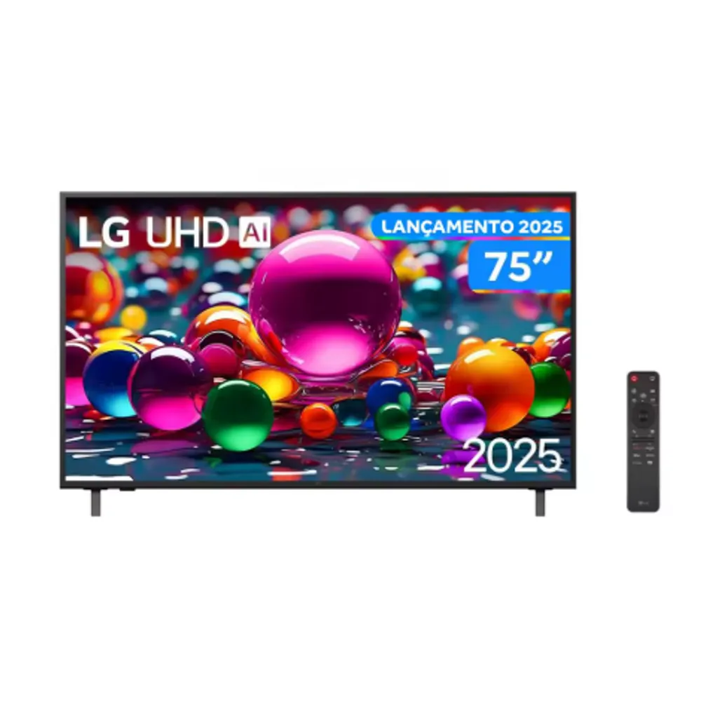 Smart TV 75 "LG 4K Ultra HD UHD 75UA8550PSA webOS 25 α7 AI Processor 4K Gen8 Alexa 3 HDMI 2 USB (BR)