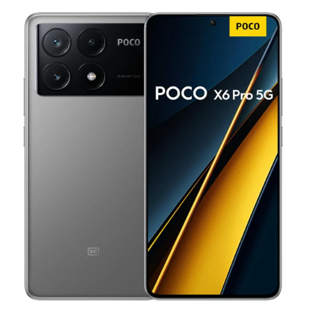 Smartphone Xiaomi POCO X6 Pro 5G 12GB+512GB NFC Dimensity 8300-Ultra 64MP câmera tripla 67W 120Hz AMOLED (Cinza)