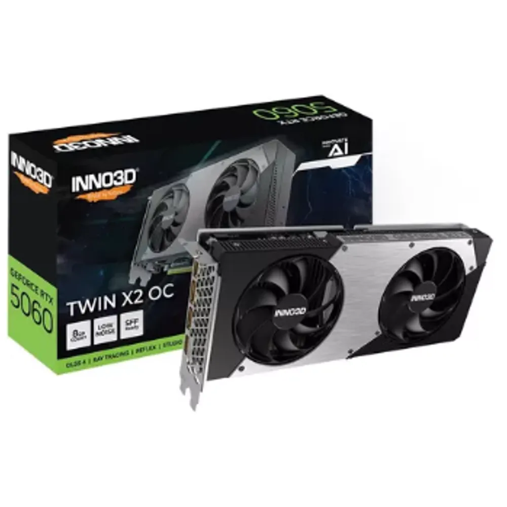 Placa de Vídeo NVIDIA GeForce INNO3D RTX5060 8GB TWIN X2 OC V2 GDDR7