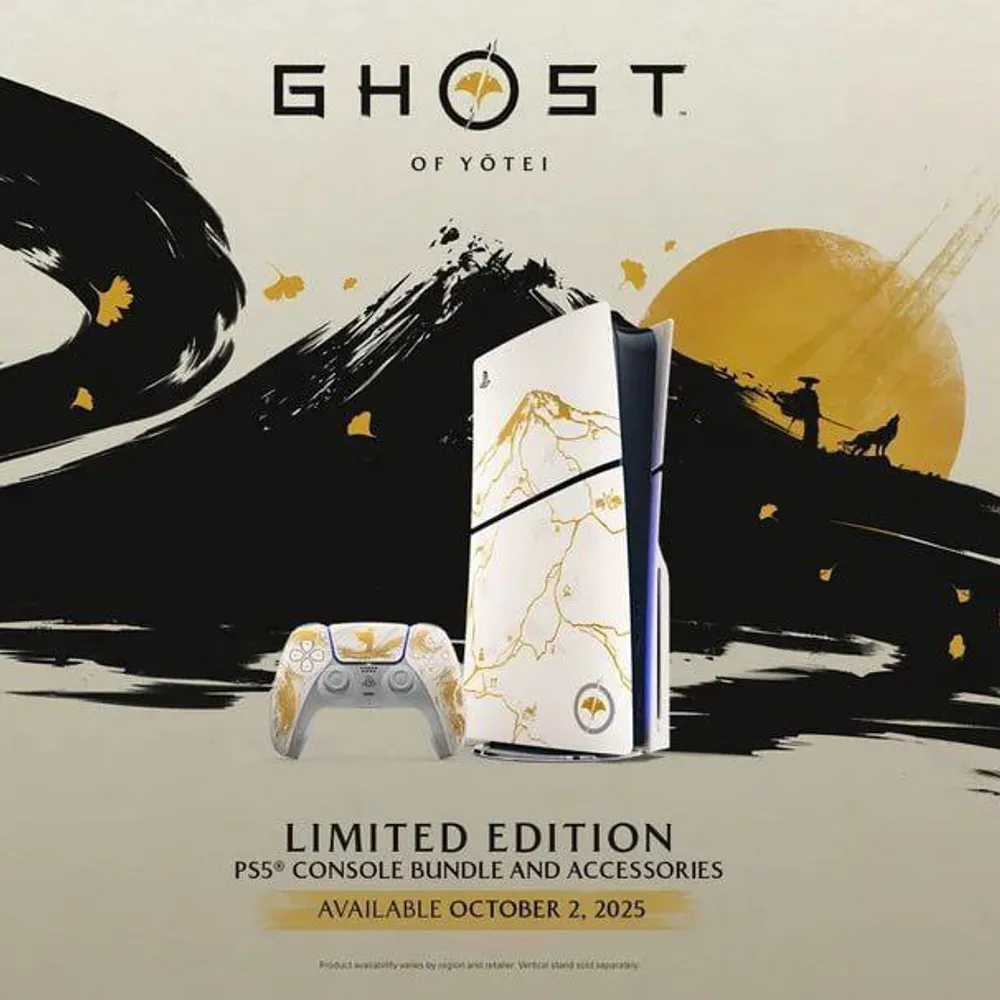 Pack do console PlayStation®5 – Edição Limitada Ouro - Ghost of Yōtei