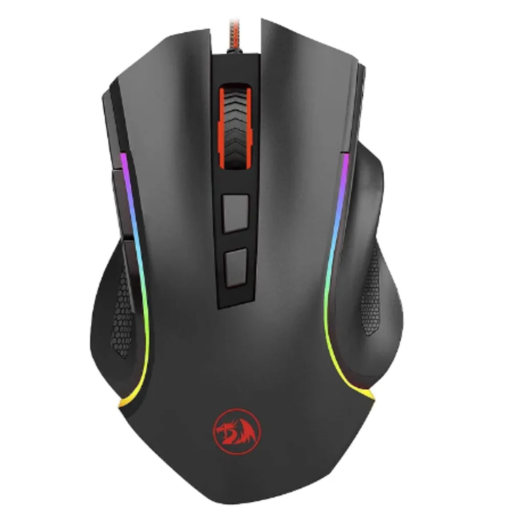 Redragon MOUSE GAMER GRIFFIN PRETO COM LED RGB - M607, UNICO