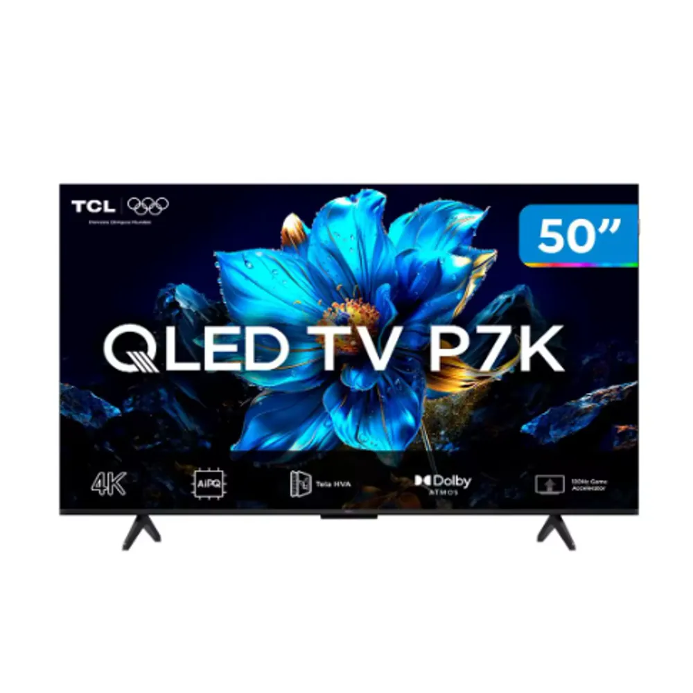 Smart TV 50" TCL 4K UHD QLED 50P7K Google TV AiPQ Google Assistente 3 HDMI (BR)