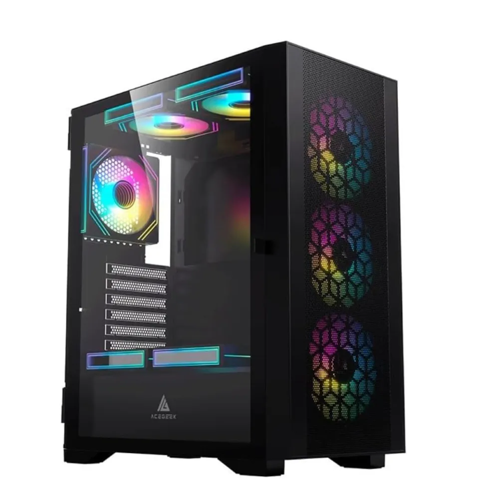Gabinete Gamer Acegeek Guardian D441, Mid-Tower, Lateral de Vidro, Preto, AG-GUARDIAN-D441-BK