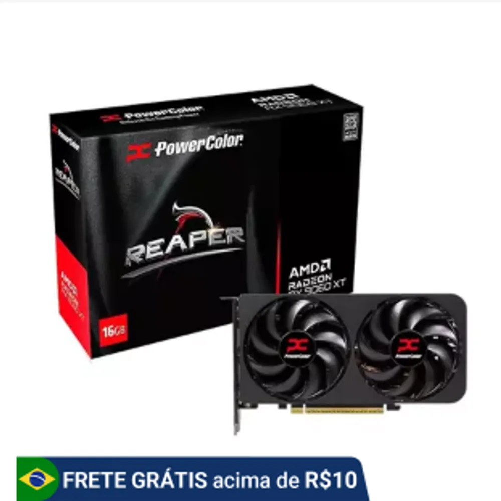 Placa de Vídeo Gpu Powercolor Amd Radeon Rx 9060xt 16gb Gddr6 128bits 16g-A